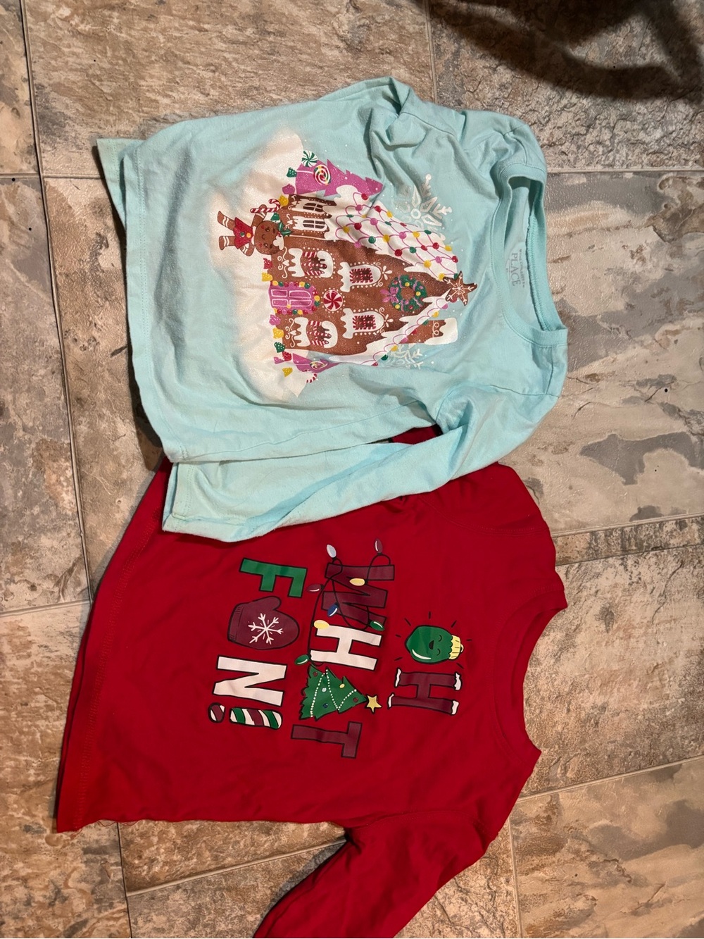 George Light Blue Long-Sleeve Gingerbread House Tee